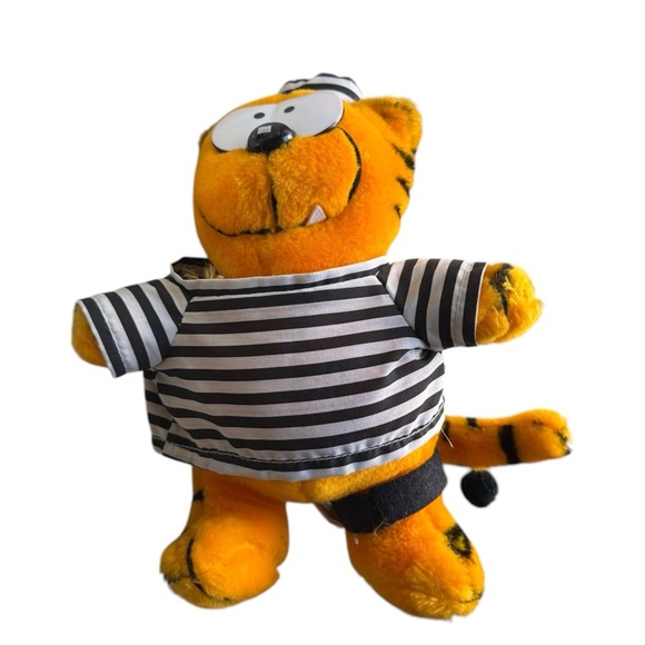 Heathcliff Plush Ace Novelty 1988 Mcnaught Syndicate Korea 10” Jailer Railroad - Picture 9 of 11